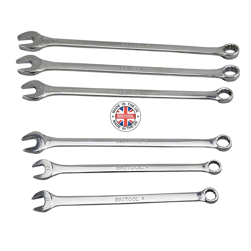 Britool England Extra Long Metric Combination Spanner Set With 12-Point Ring