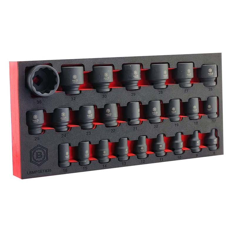 25pc 1/2 Drive Impact Socket Set (12 Point) Sizes 8-36mm From Britool Hallmark