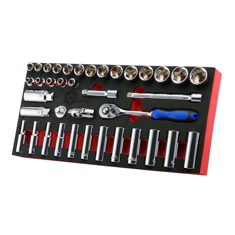 38pc 3/8 Drive Socket, Ratchet And Accessory Set From Britool Hallmark