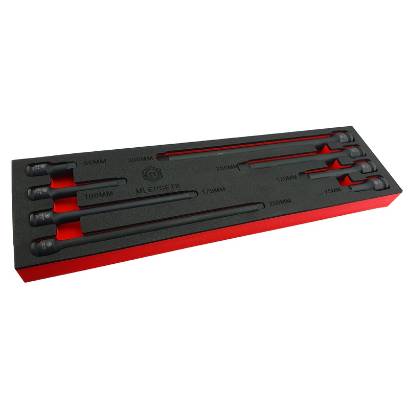 8pc 3/8 & 1/2 Black Impact Extension Bar Set From Britool Hallmark