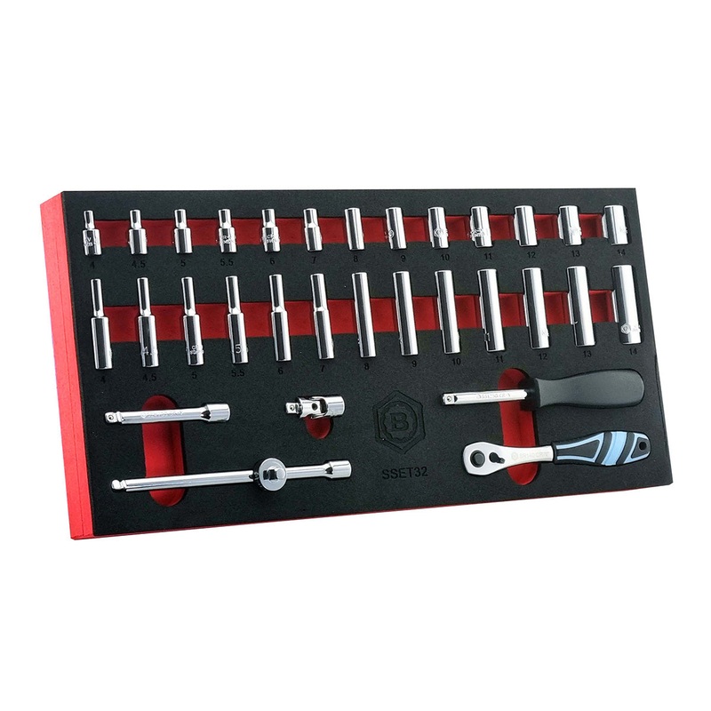 Britool Hallmark 1/4 Drive Socket & Accessory Set