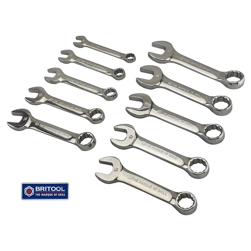 Stubby Combination Spanner Set With 12 Point Ring Britool Hallmark