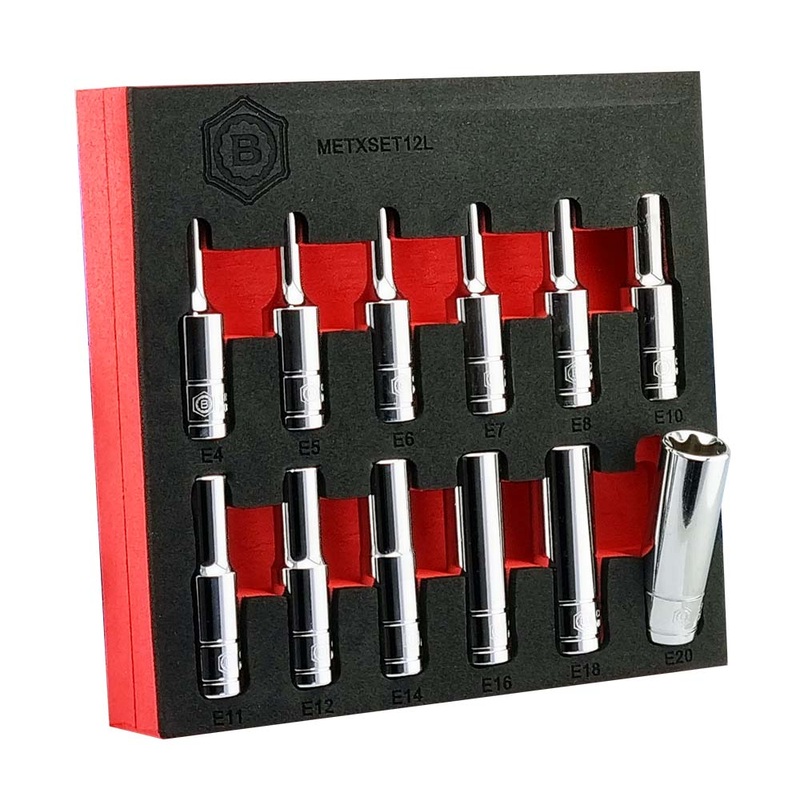 12pc 3/8 Deep E-Torx / Star Socket Set E4-E24 From The Britool Hallmark Range