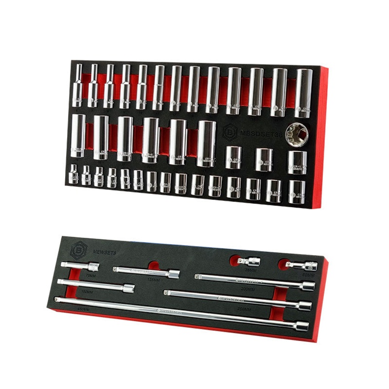 Britool 3/8 Standard & Deep 12-Point Socket Set 6-24mm + Wobble Extension Set