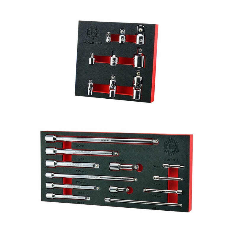 Britool 9pc Universal Joint & Socket Adaptor Set + 12pc Extension Bar Set