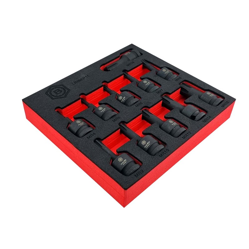 Britool Hallmark 1/2 Drive Ribe Impact Socket Set + Hex & Torx Impact Driver Set